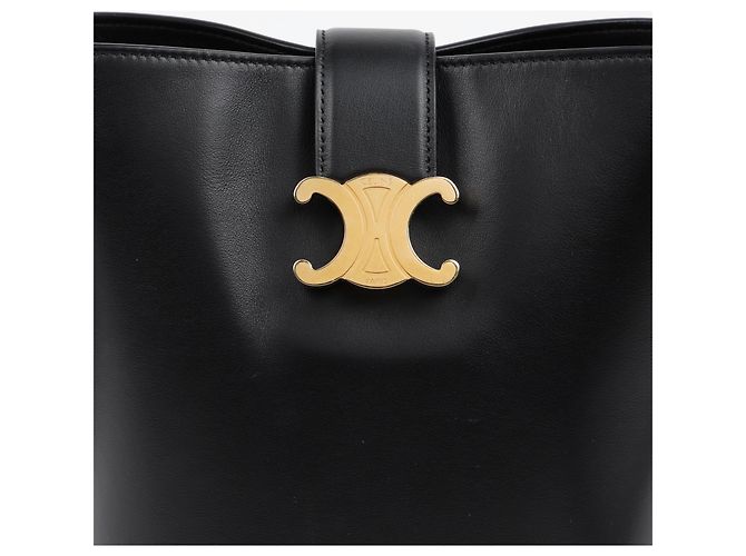 Céline Picca Borsa Louise in Vitello Liscio Nero - vista 3