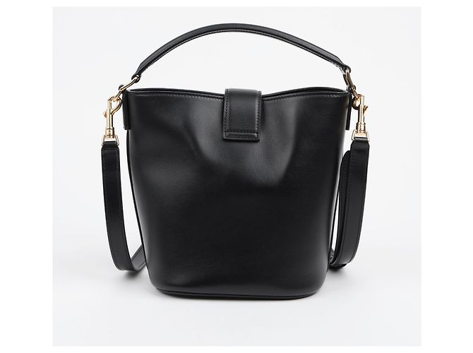 Céline Picca Borsa Louise in Vitello Liscio Nero - vista 4