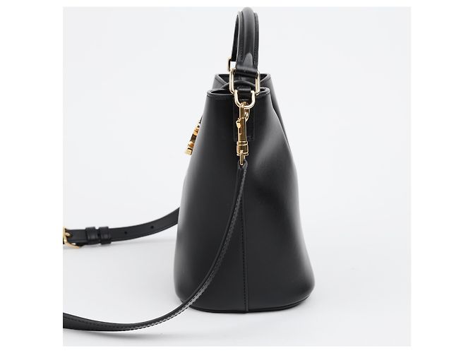 Céline Picca Borsa Louise in Vitello Liscio Nero - vista 5