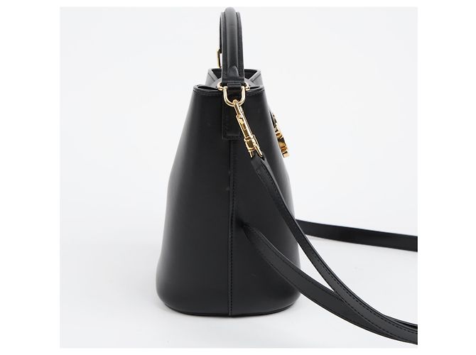 Céline Picca Borsa Louise in Vitello Liscio Nero - vista 6