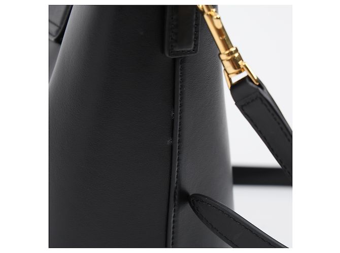 Céline Picca Borsa Louise in Vitello Liscio Nero - vista 7