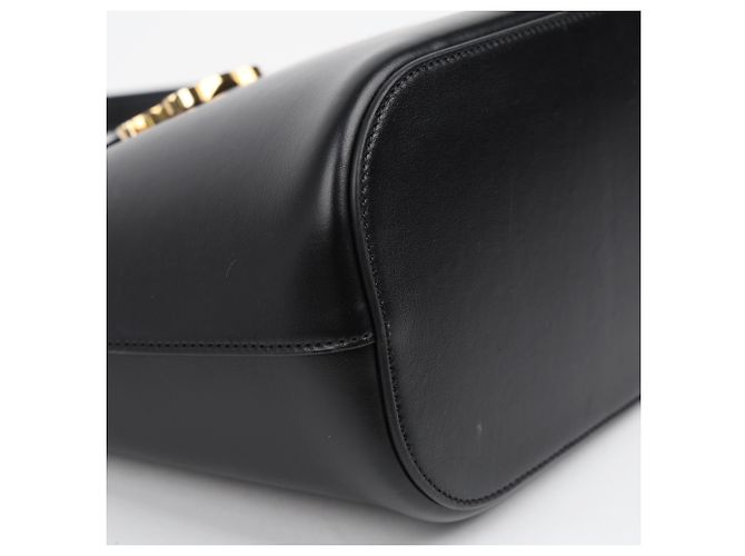 Céline Picca Borsa Louise in Vitello Liscio Nero - vista 9