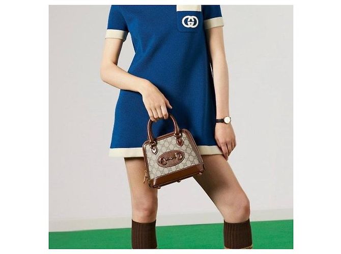 Gucci Mini borsa a tracolla con manico marrone - vista 9
