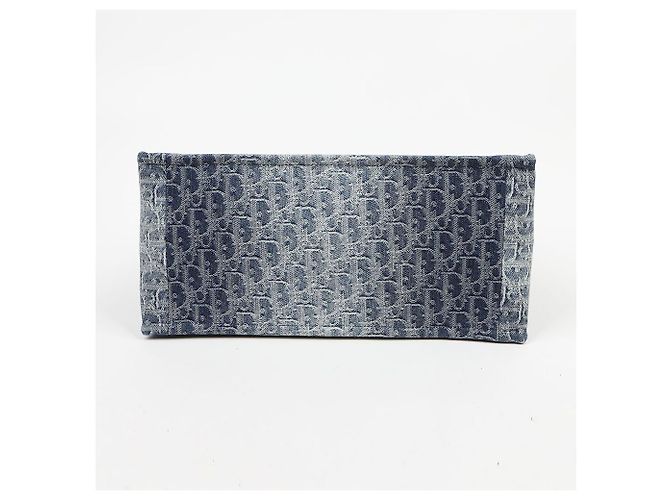 Dior Borsa Book Tote Medium Blue Denim Oblique Jacquard - vista 6