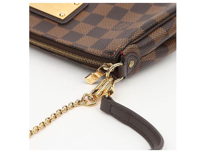 Louis Vuitton Borsa a spalla e pochette Eva in Canvas Damier Ebene - vista 7