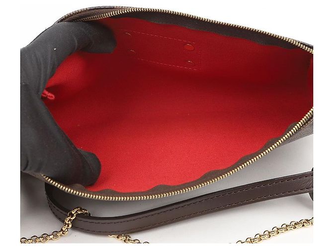 Louis Vuitton Borsa a spalla e pochette Eva in Canvas Damier Ebene - vista 9