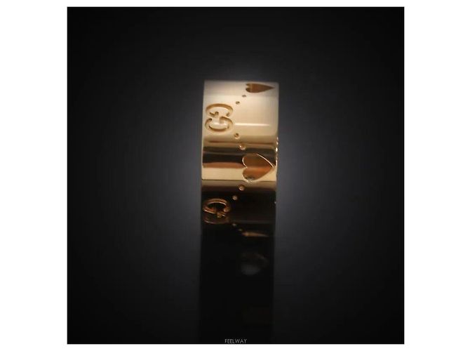 Gucci Anello largo con icona a cuore in oro rosa - vista 3