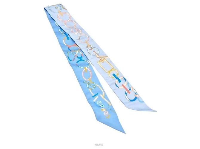 Hermès Seidener Twilly Himmelblau - Ansicht 3