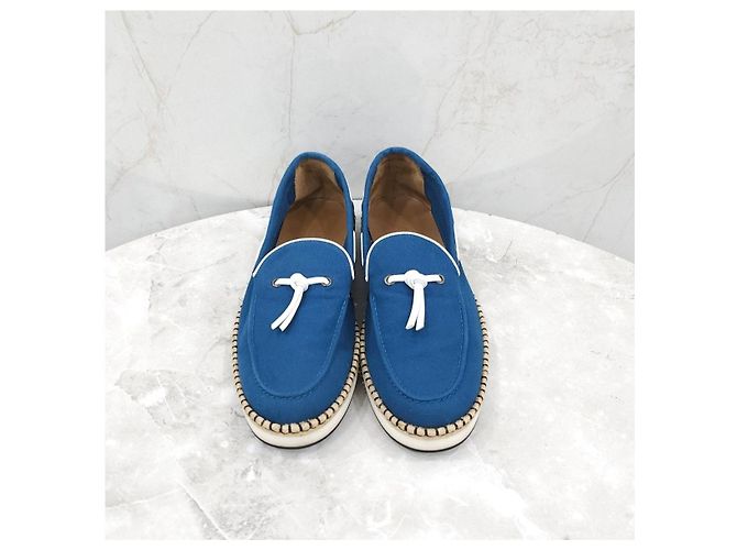 Mocassini Espadrilles Hermès Verdi in Pelle - vista 7