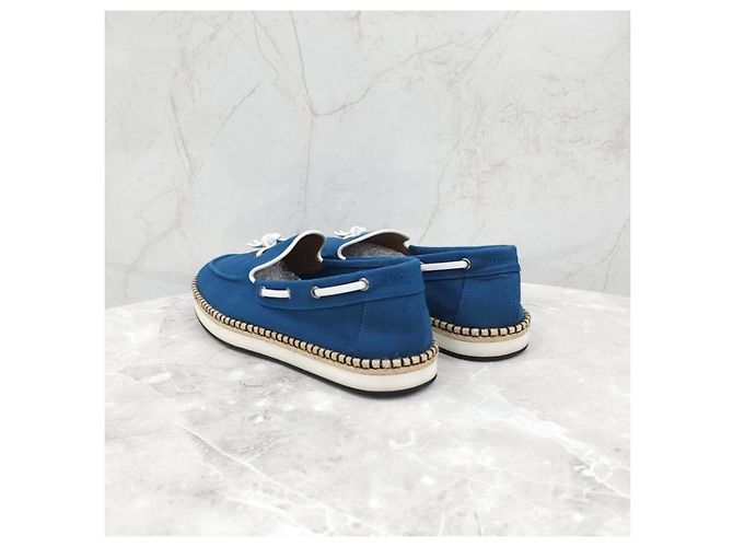 Mocassini Espadrilles Hermès Verdi in Pelle - vista 9