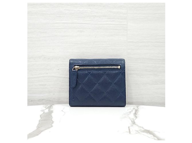 Chanel Classic Small Flap Wallet Caviar Navy Gold - Ansicht 11