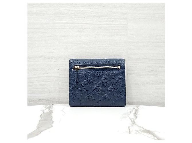Chanel Classic Small Flap Wallet Caviar Navy Gold - Ansicht 3