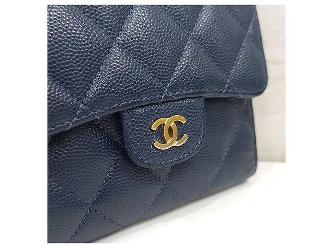 Chanel Classic Small Flap Wallet Caviar Navy Gold - Ansicht 5
