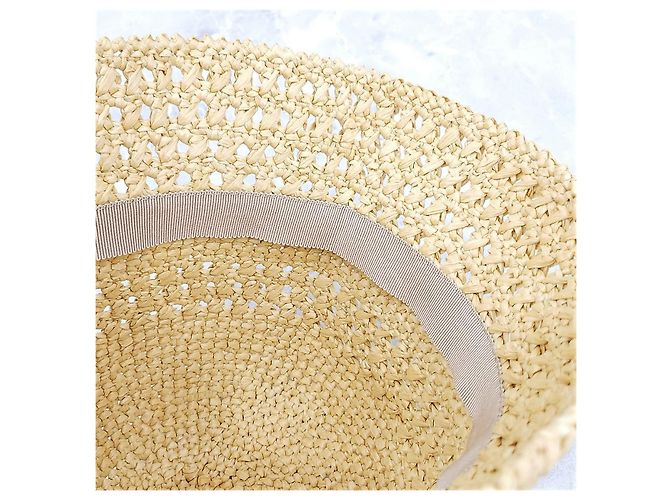 Miu Miu Cappello a secchiello in rafia Logo - vista 15