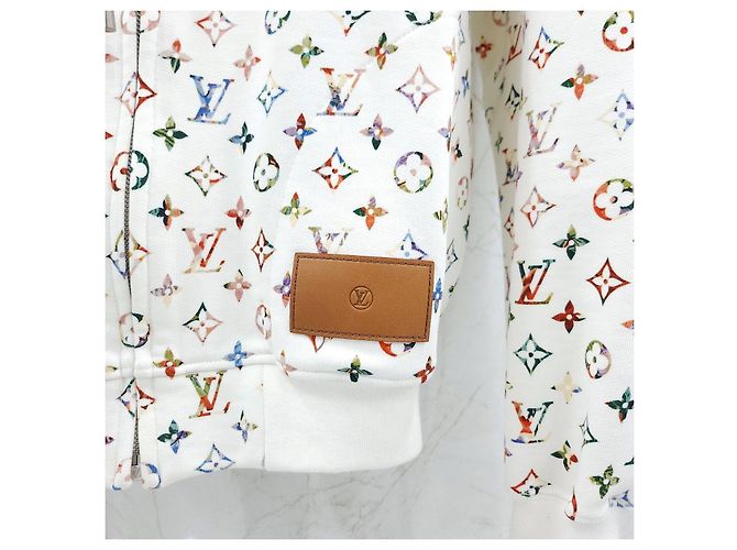 Louis Vuitton Felpa con cappuccio e zip in cotone monogram multicolor XS - vista 11