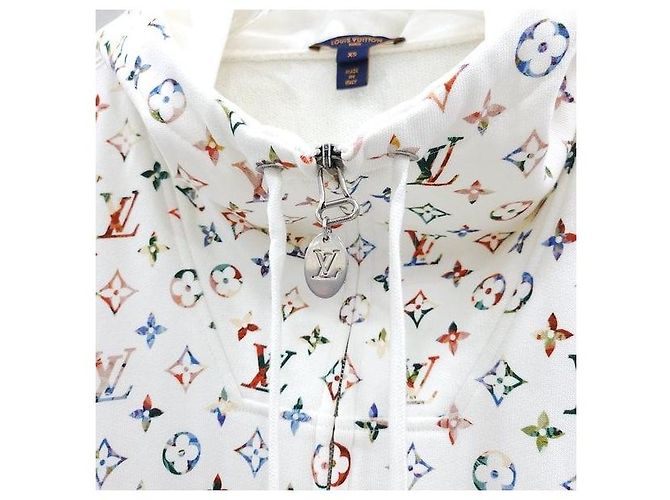 Louis Vuitton Felpa con cappuccio e zip in cotone monogram multicolor XS - vista 5