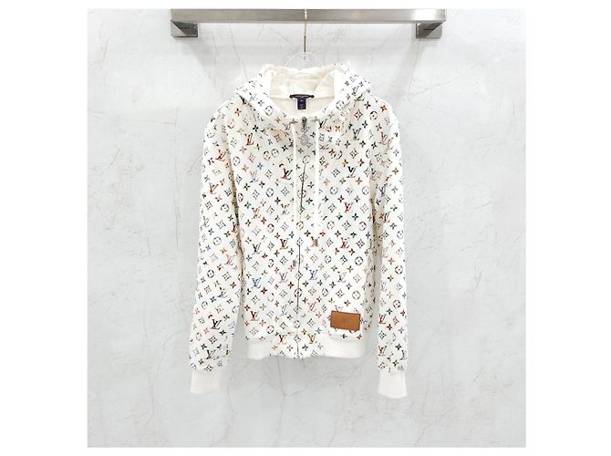 Louis Vuitton Felpa con cappuccio e zip in cotone monogram multicolor XS - vista 8