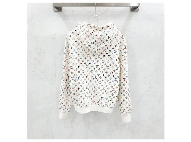 Louis Vuitton Felpa con cappuccio e zip in cotone monogram multicolor XS - vista 9
