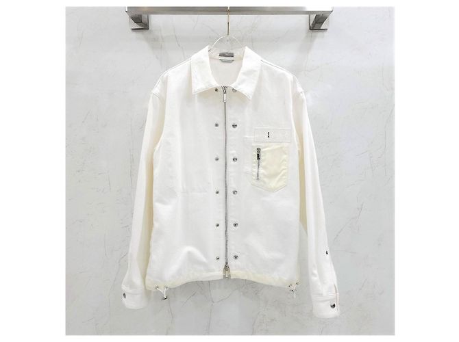 Dior Limitierte Edition weiße Denimjacke mit Tasche - Ansicht 7
