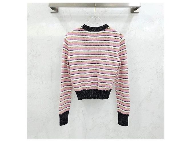 Chanel Pullover de malha riscada rosa - vista 2
