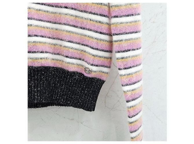 Chanel Pullover de malha riscada rosa - vista 4