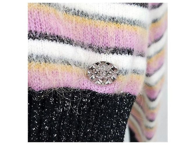 Chanel Pullover de malha riscada rosa - vista 5