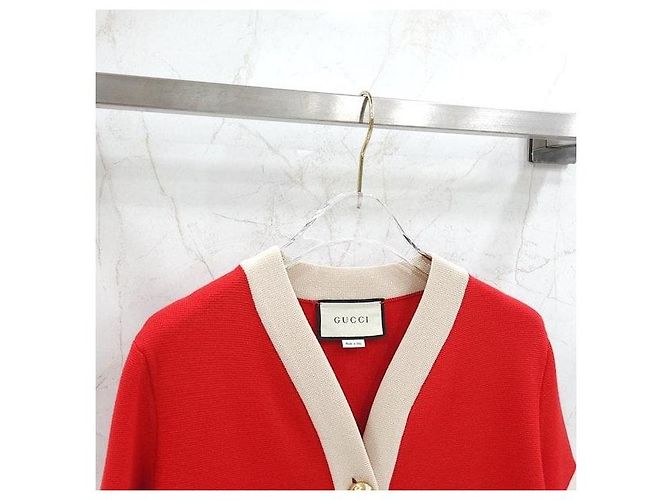Gucci V-Ausschnitt-Cardigan mit besticktem Logo - Ansicht 3