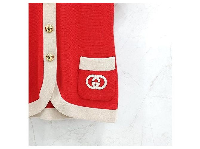 Gucci V-Ausschnitt-Cardigan mit besticktem Logo - Ansicht 4