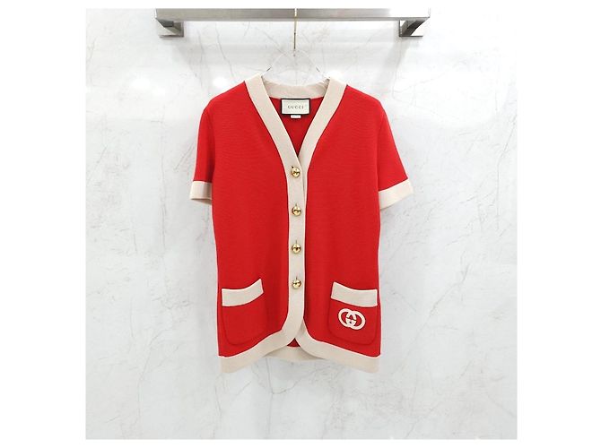 Gucci V-Ausschnitt-Cardigan mit besticktem Logo - Ansicht 6