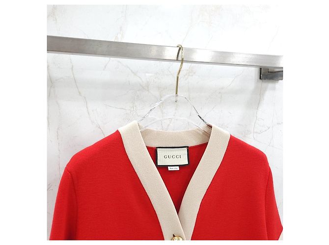 Gucci V-Ausschnitt-Cardigan mit besticktem Logo - Ansicht 8