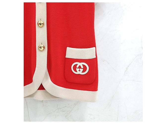 Gucci V-Ausschnitt-Cardigan mit besticktem Logo - Ansicht 9