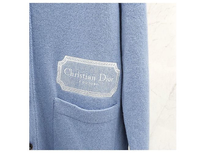 Dior Kaschmir-Cardigan mit Logo in Blau - Ansicht 12