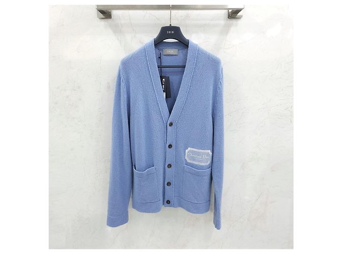 Dior Kaschmir-Cardigan mit Logo in Blau - Ansicht 9