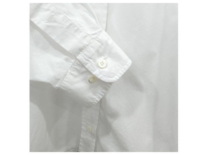 Miu Miu Camicia in popeline bianca con orlo basso e logo ricamato - vista 11