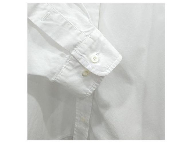 Miu Miu Camicia in popeline bianca con orlo basso e logo ricamato - vista 5