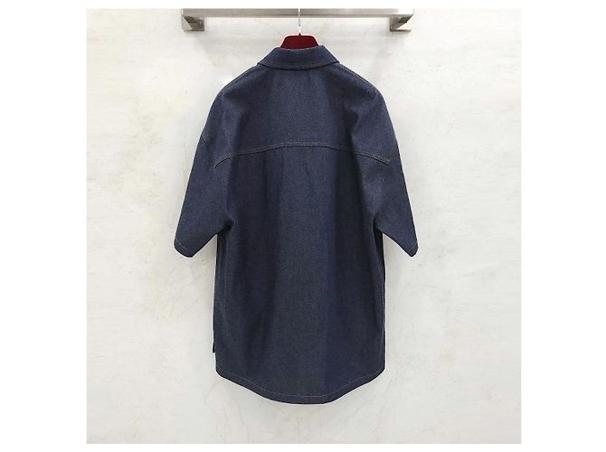 Gucci Oversized Denim-Hemd mit Web-Band-Label - Ansicht 10