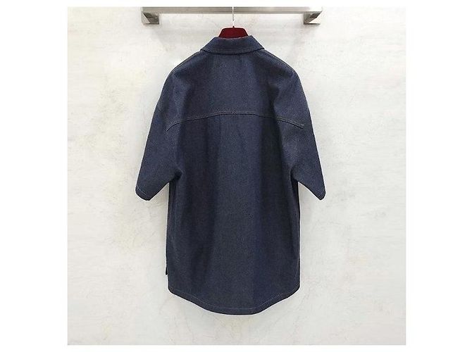 Gucci Oversized Denim-Hemd mit Web-Band-Label - Ansicht 2