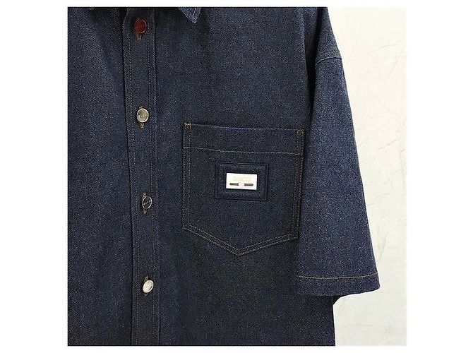 Gucci Oversized Denim-Hemd mit Web-Band-Label - Ansicht 4