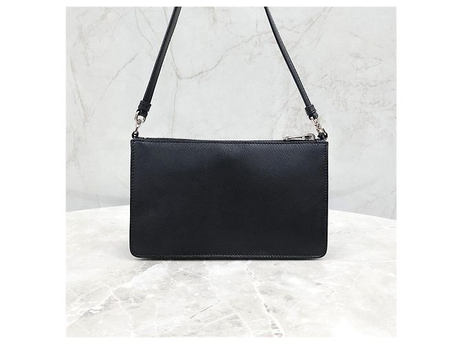 Prada Mini borsa Saffiano spazzolata Nero - vista 10