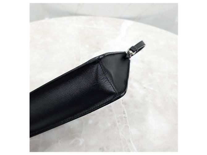 Prada Mini borsa Saffiano spazzolata Nero - vista 11