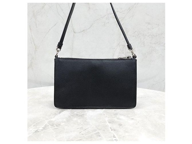 Prada Mini borsa Saffiano spazzolata Nero - vista 3
