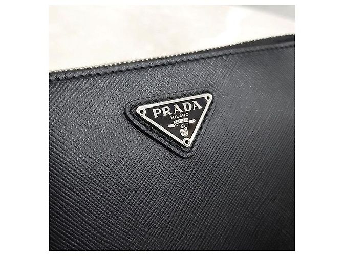 Prada Mini borsa Saffiano spazzolata Nero - vista 5