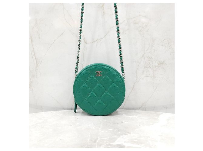 Chanel Mini Borsa a Tracolla Verde con Catena Rotonda - vista 10