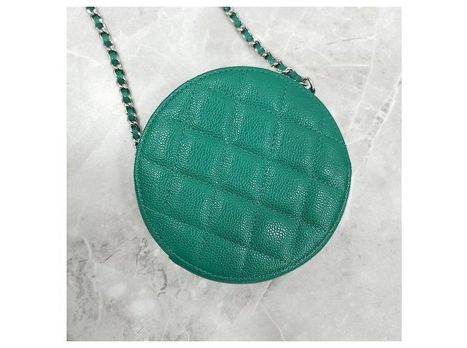 Chanel Mini Borsa a Tracolla Verde con Catena Rotonda - vista 5
