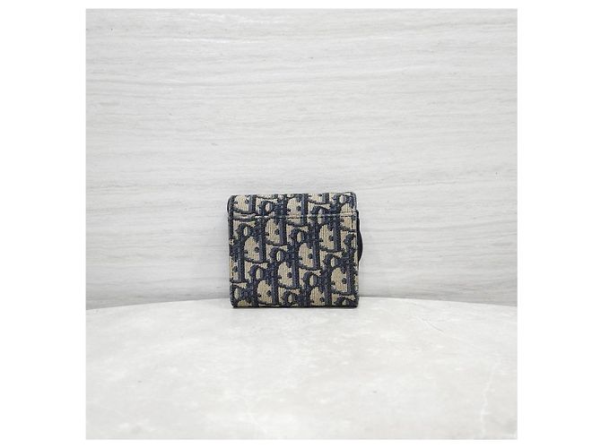 Dior Billetera Saddle Lotus Blue Oblique - vista 12