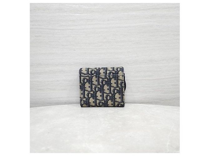 Dior Billetera Saddle Lotus Blue Oblique - vista 3