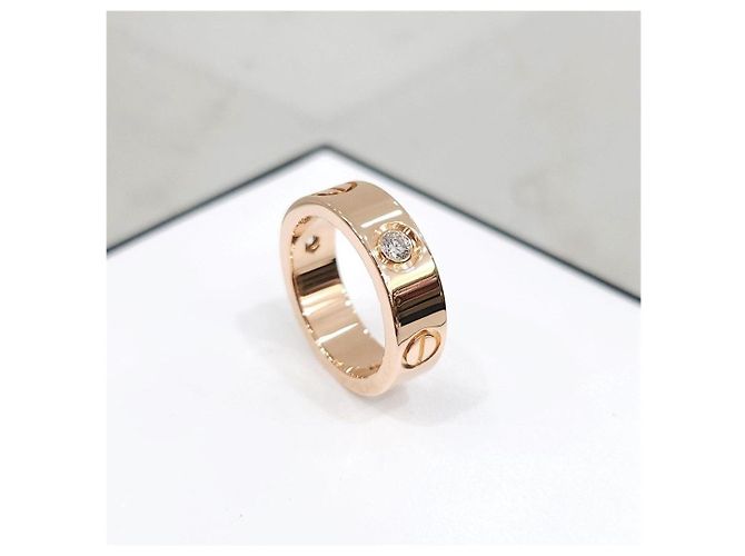 Cartier Anello Diamond Classic Love Band Ring Pink Gold - vista 10