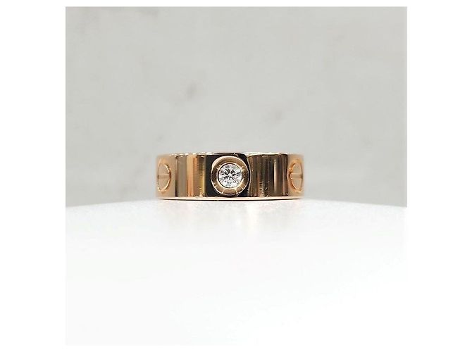 Cartier Anello Diamond Classic Love Band Ring Pink Gold - vista 7