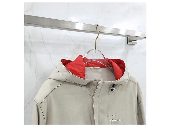 Giacca con cappuccio in pelle Hermès Verde - vista 8