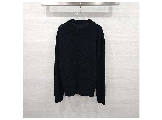 Louis Vuitton Damier Signature Rundhalsstrickpullover Schwarz - Ansicht 2